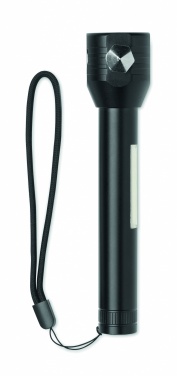 Logo trade promotional gifts image of: 3-in-1 aluminum flashlight with an emergency hammer and seatbelt cutter, customizable with printing